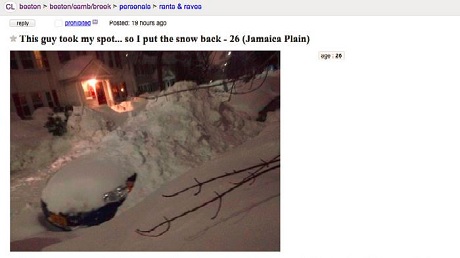 Boston man put snow back