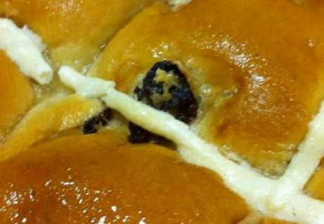 Jesus in hot cross bun