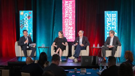 From left: Sean Kelly, Elise Thiemann, Chuck Williams, Idan Shlesinger. (Photo by Anthony Collins)